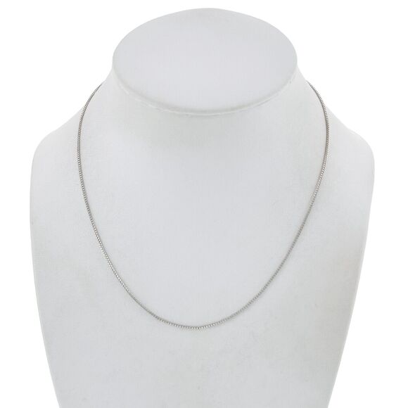 Vintage AGI Italy Sterling Silver 925 1.0mm Box Chain Necklace 16" - Picture 1 of 3